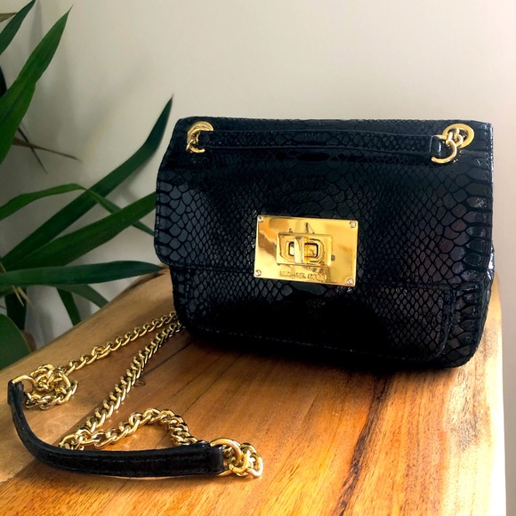 Michael Kors Handbags - Michael Kors Black Snakeskin Purse